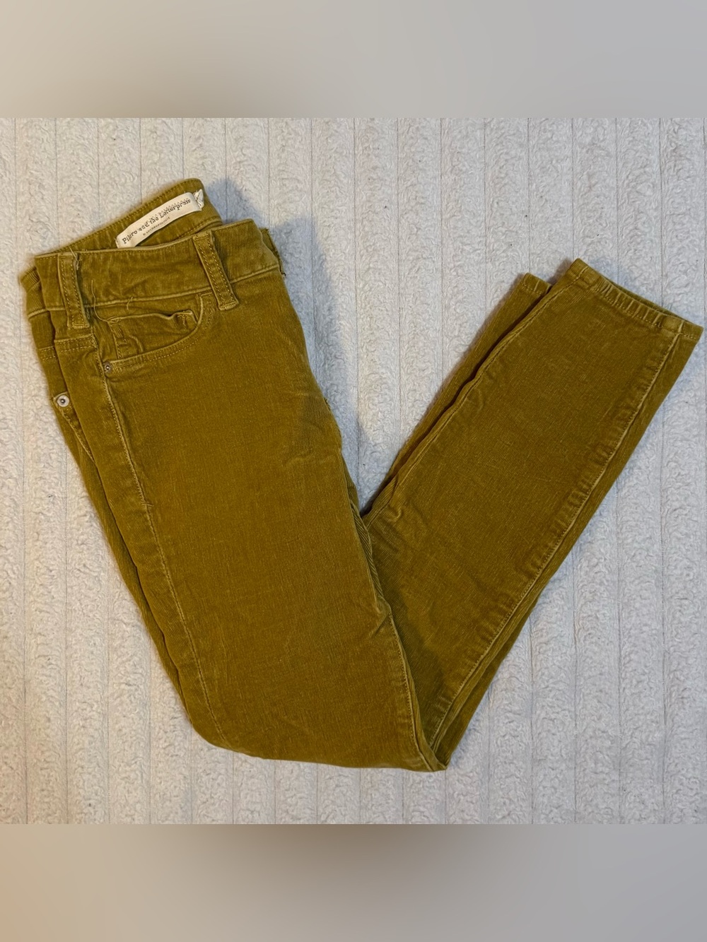 Pilcro and the Letterpress Anthropologie Mustard Yellow Corduroy Skinny Pants